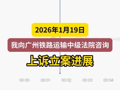 2026年1月19日，我向广州铁路运输中级法院咨询上诉立案进展（有视频）