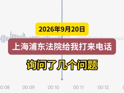 2026年9月20日，上海浦东法院给我打来电话询问了几个问题（有视频）