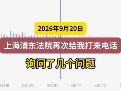 2026年9月20日，上海浦东法院再次给我打来电话询问了几个问题（有视频）